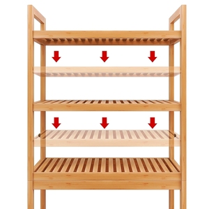 Estante ajustable de bambú natural de 3 niveles, organizador sobre el inodoro, estante de almacenamiento <span class=keywords><strong>para</strong></span> baño, ahorro de espacio <span class=keywords><strong>para</strong></span> cocina, sala de estar, hogar - Product Image 3