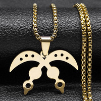 Collar de Acero Inoxidable Plateado con Espada de Guerra, Joyería de la Sabiduría de África Occidental, para Hombre y Mujer, Marca Acofena