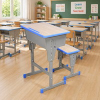 Ensemble de mobilier scolaire en gros, style économique, bureau et chaise d'étude pour salles de classe, pour l'Afrique et le Moyen-Orient