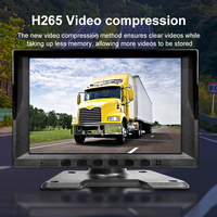 Caméra de tableau de bord de camion de 8 pouces prenant en charge l'écran MP5 IPS Split Quad DVR avec caméra de vision nocturne HD 1080P Kits de système de moniteur d'enregistreur de voiture