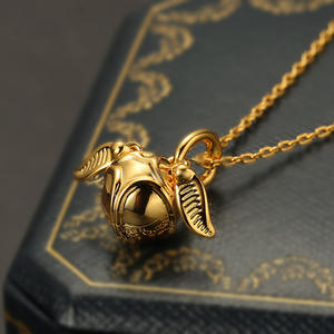 สินค้า Wowei ชุบทอง <span class=keywords><strong>snitch</strong></span> นาฬิกาลูกเล็กสีทองบินได้พร้อมสร้อยคอสร้อยคอสร้อยคอสร้อยคอจี้รูปปีกเอลฟ์ - Product Image 4