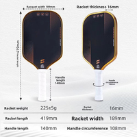 Raquette de pickleball en fibre de carbone T800 avec noyau en mousse MPP, pressée à chaud, directement de l'usine, pour l'entraînement et les matchs en club
