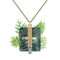 Collier en métal bicolore or et argent, diffuseur d'huiles essentielles de cyprès, lot de 3, aide au sevrage tabagique, soulagement de l'anxiété, pendentif bijou