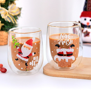 Yml nhà máy của tốt nhất bán hai lớp cao Borosilicate Glass giáng sinh ly, đáng yêu sinh viên cà phê uống ly - Product Image 1