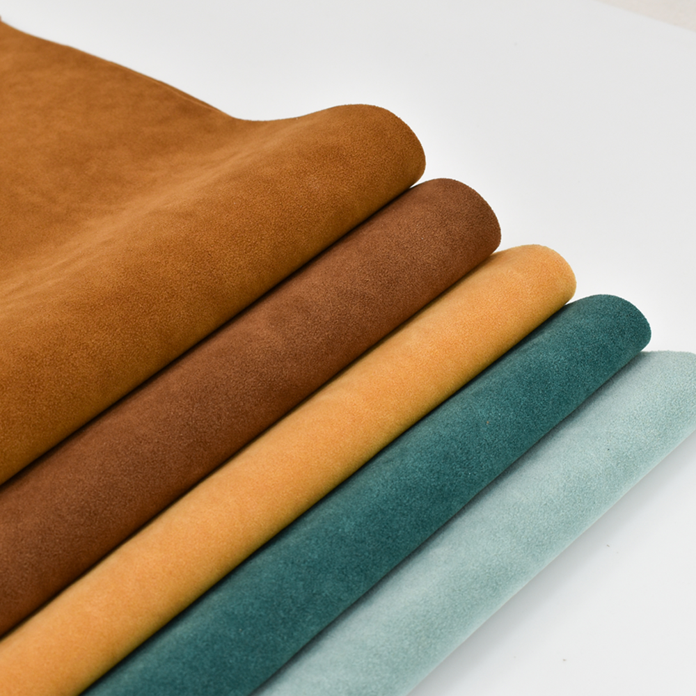 Wholesale Synthetic Nubuck Leather Artificial Padded Suede Fabric Synthetic Suede Leather Fabric for Shoes Lining