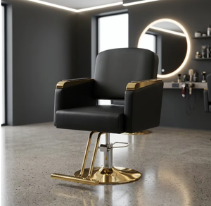 Fauteuil de coiffure professionnel moderne avec base dorée pour la vente en gros - Product Image 6