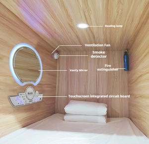 Cápsulas para Dormir con Cerradura Inteligente, Cama Cápsula de Madera Insonorizada para Hotel y Hostal, Cama Litera Cápsula de Madera y Acero - Product Image 4