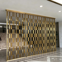 Paravent en métal sculpté CNC de style européen personnalisé, miroir plaqué or, séparateur de pièce pour hall d'hôtel