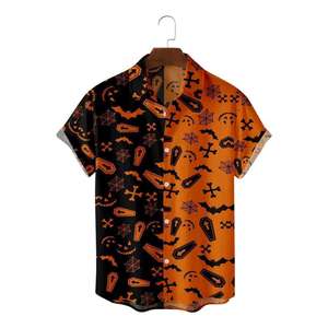 Camisetas de Sublimación de Cuerpo Entero con Estampado Gráfico de Calabaza de Halloween para <span class=keywords><strong>Hombre</strong></span>, Camisetas Retro Divertidas con Elementos de Calabaza para Fiesta de Halloween - Product Image 6