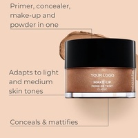 Coffret Maquillage 4 en 1 Base, Fond de Teint Crème, Anti-Cernes et Poudre Éclaircissante Cache Rougeurs et Taches Foncées Végan pour Peau Claire