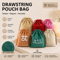 Sac cadeau en velours flanelle avec cordon de serrage, logo personnalisé en feuille d'or, pochette pour faveurs de mariage, vente en gros, emballage pour bougies et savons