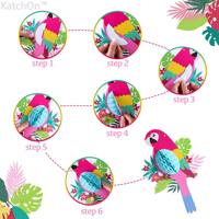 6 décorations d'oiseaux tropicaux en papier en forme de nid d'abeille pour les décorations de fête Luau, décorations de jungle hawaïenne