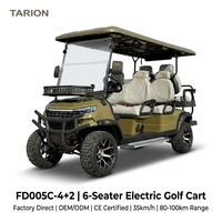 Carrito de Golf Eléctrico de 6 Plazas, Motor de CA de 4.0KW, Buggy Todoterreno con Neumáticos Elevados de 14 Pulgadas, Batería de Litio, 35KM/H, 90km de Autonomía