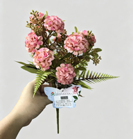 Bouquet d'hortensias artificiels à 5 têtes, fausse fleur en soie, bouquet d'hortensias artificiels, décoration de la maison, décoration de table de mariage