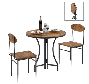 Bàn gấp Bistro Bar + 2 ghế đặt thiết kế hiện đại bàn ăn thương mại sử dụng khung Gỗ Óc Chó Màu đen - Product Image 1