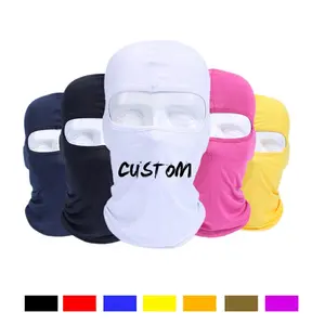Groothandel Hoge Qualtity Custom Logo Gezichtsmasker Knit Full Face Cover Ski Masker 1 Gat Balaclava Cap Hoed