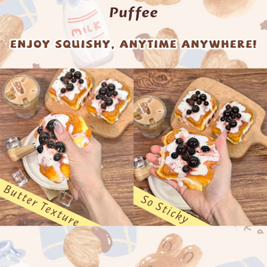 Jouet Squishy en Silicone Alimentaire Bubble Boba Toast, Fait Main, Taba Squishy, Doux et Crémeux, Adhésif, à Rebond Lent, Jouet à Presser - Product Image 3