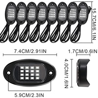 Control de aplicación de alta potencia 4/8/12 en 1 RGB LED Rock Lights Car Chasis Light Undergolw para Jeep Off-Road