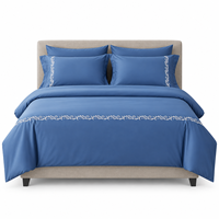 Taies d'oreiller géométriques brodées 3 pièces en coton 100% de luxe, douces, respirantes, garnissage polyester 350 g/m², toutes saisons