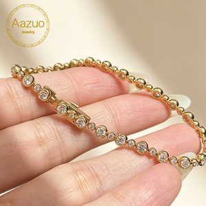 อาซูโอ 18K ทองคำแท้สีเหลืองประดับเพชรที่ปลูกในห้องปฏิบัติการ 2.67 กะรัต กำไลข้อมือแฟรี่บับเบิ้ล ของขวัญสุดหรูสำหรับผู้หญิง สวมใส่ได้ทุกวัน เครื่องประดับชั้นดี - Product Image 1