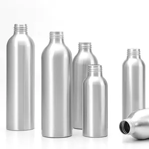 Botol logam aluminium dapat dimakan 50ml-1000ml kustom dengan tutup logam untuk minyak kosmetik