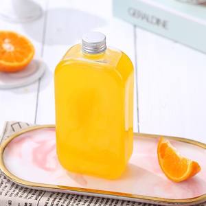 Customized Empty Transparent 350ml 400ml Flat Shoulder Juice Coffee Dispenser <b>Bottle</b> Mineral <b>Water</b> Beverage <b>Bottle</b> - Product Image 3