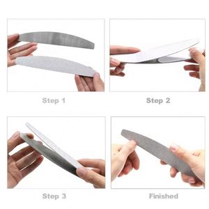 Moon Shape Replacement Nail <b>File</b> 100/180/240 Grey/Black Removable SandPaper With Stainless Steel Handle Metal Sanding <b>Files</b> - Product Image 6