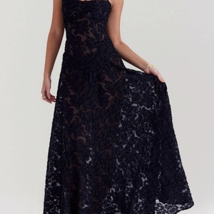 Vestidos Maxi Casuales sin Mangas de Algodón con Encaje de Color Sólido, Ecológicos y Tejidos a Medida, Nueva Llegada 2025 para Damas - Product Image 3