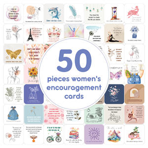 Affirmations positives Cartes de voeux pour femmes Encouragement Guérison spirituelle Phrases de motivation en papier carton durable - Product Image 3