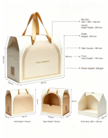 Boîte cadeau portable en matériaux recyclés écologiques avec fermeture magnétique rectangulaire, options de couleur et de taille personnalisées pour les desserts/collations