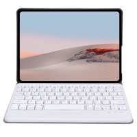 Étui pour clavier sans fil à revêtement bois, housse de protection en cuir PU, pour tablette intelligente Microsoft Surface Go 3 2 1