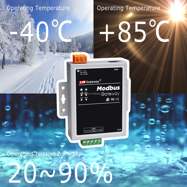 Modbus Gateway 101m Modbus Rtu to Modbus TCP, 1 RS485 Port and 1 Ethernet Port.