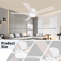 Ventilateur de plafond électrique blanc de 52 pouces de qualité fiable avec télécommande et kit d'éclairage LED à intensité variable pour usage domestique