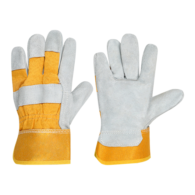 Wholesale Cow Leather Safety Gloves with Anti-Slip Function Customizable Color & Size High Quality for Personal Care