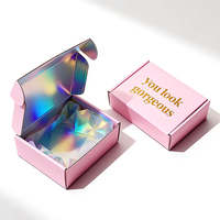 Cajas de Cartón Corrugado Rosa con Recubrimiento UV, Plegables y Portátiles, de Alta Gama, Personalizadas, para Empaque de Regalos de Cosméticos y Cuidado de la Piel