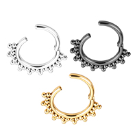 Anneaux de septum en titane ASTM F136, anneaux de nez ronds 16G, boucles d'oreilles à segment articulé en CZ pour tragus, cartilage, hélix, bijoux de piercing corporel