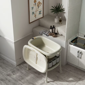 <span class=keywords><strong>Table</strong></span> à <span class=keywords><strong>langer</strong></span> 2 en 1, station à couches <span class=keywords><strong>avec</strong></span> roues verrouillables et étagère de rangement pour gagner de la place - Product Image 2