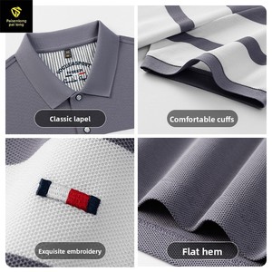 Parsonron 2025 Nouvelle Collection Été – <span class=keywords><strong>Chemise</strong></span> Décontractée Rayée à Manches Courtes et Coupe Ample Respirante pour <span class=keywords><strong>Homme</strong></span> d'Âge Moyen - Product Image 2