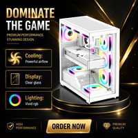 Boîtier d'ordinateur de jeu ATX Mid Tower blanc, en verre trempé, compatible avec les ventilateurs RGB, châssis pour PC