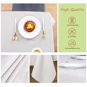 240gsm yemek masası örtüsü ev restoran otel düğün polyester dikdörtgen masa örtüleri beyaz masa örtüleri