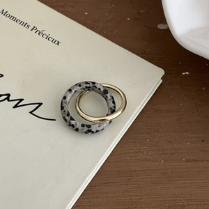 Anello doppio con pietra d'oro collane a strati di moda - Product Image 1