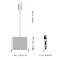 Câble adaptateur de chargeur Multiport femelle Type C 3.1 vers HDMI/ USB3.0/Type C, prix d'usine
