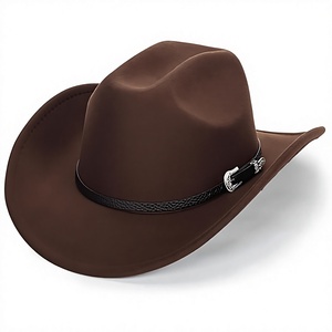 Chapeau Fedora Marron 100% Laine avec Ruban Noir Unisexe Décontracté à Large Bord Broderie Main Réglable Quatre Saisons Fête Mode - Product Image 1