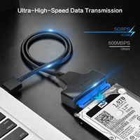 Convertidor VCOM USB Tipo A a Disco Duro de 2.5" SSD HDD de 22 Pines, Cable USB 3.0 a SATA III de 22 cm para Almacenamiento de Datos a 5 Gbps