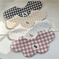 Bavoirs en coton pour bébé unisexe, style coréen, automne, absorbant la transpiration, double face, motifs animaux/dessins animés/à pois, pour nourrissons de 0 à 2 ans
