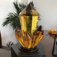 Trophée en verre cristal de haute qualité ADL 150x210mm, gravé et imprimé UV, pour récompenses tendance avec base en pierre noire