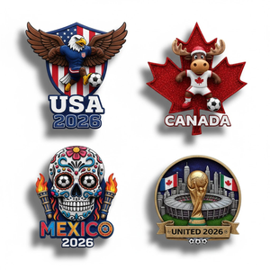 Imán de Resina 3D para Refrigerador de la Copa Mundial 2026, Recuerdos de Fútbol Personalizados, EE. UU., Canadá, México, Imán en Relieve para Regalos de Aficionados - Product Image 1