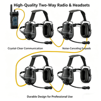 Casque tactique ENC Bluetooth 5.5 en gros, protection auditive 85 dB SNR, écouteurs étanches avec micro pour pilotes et tireurs