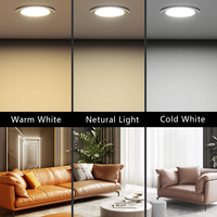 Plafonnier LED encastré moderne en aluminium 7W pour maison et bureau, éclairage LED SMD tricolore