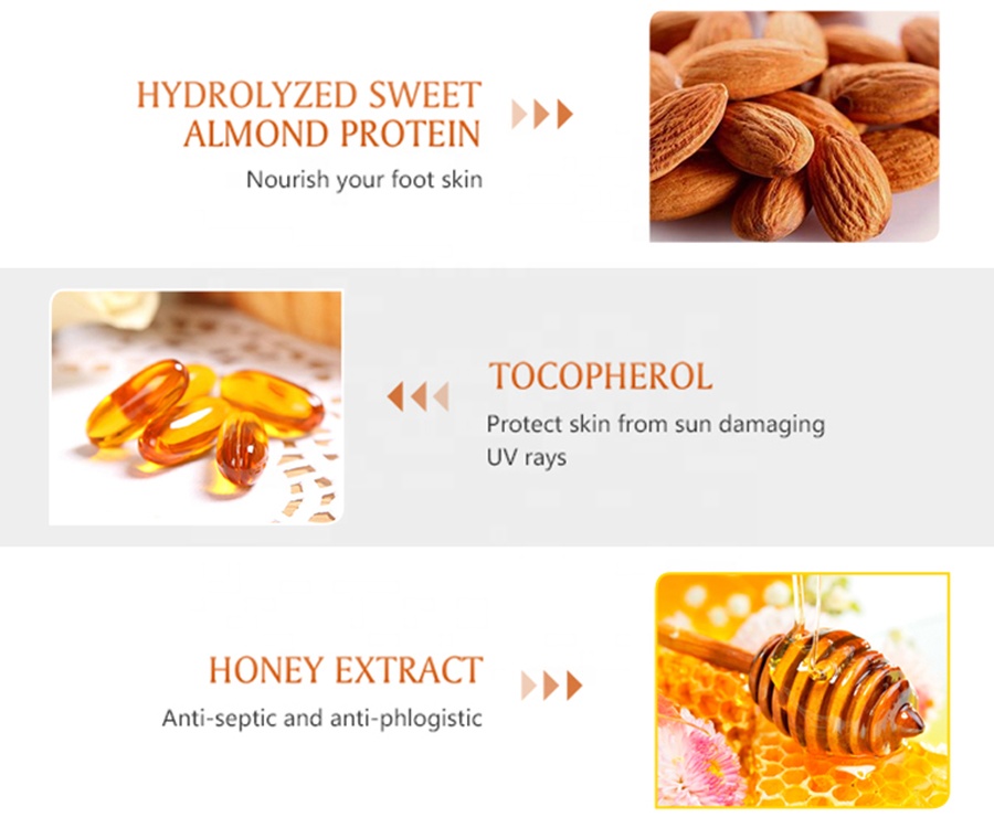 Одноразовая портативная спа-маска MOND'SUB для ног, питательная отбеливающая маска для ног из меда и миндаля